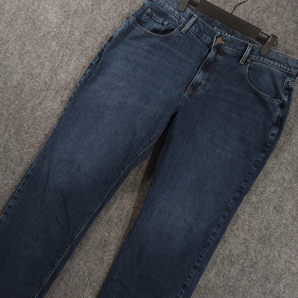 Mott & Bow Jeans Mens 35x32 Blue Dark Wash Regular Straight Stretch Denim Pants